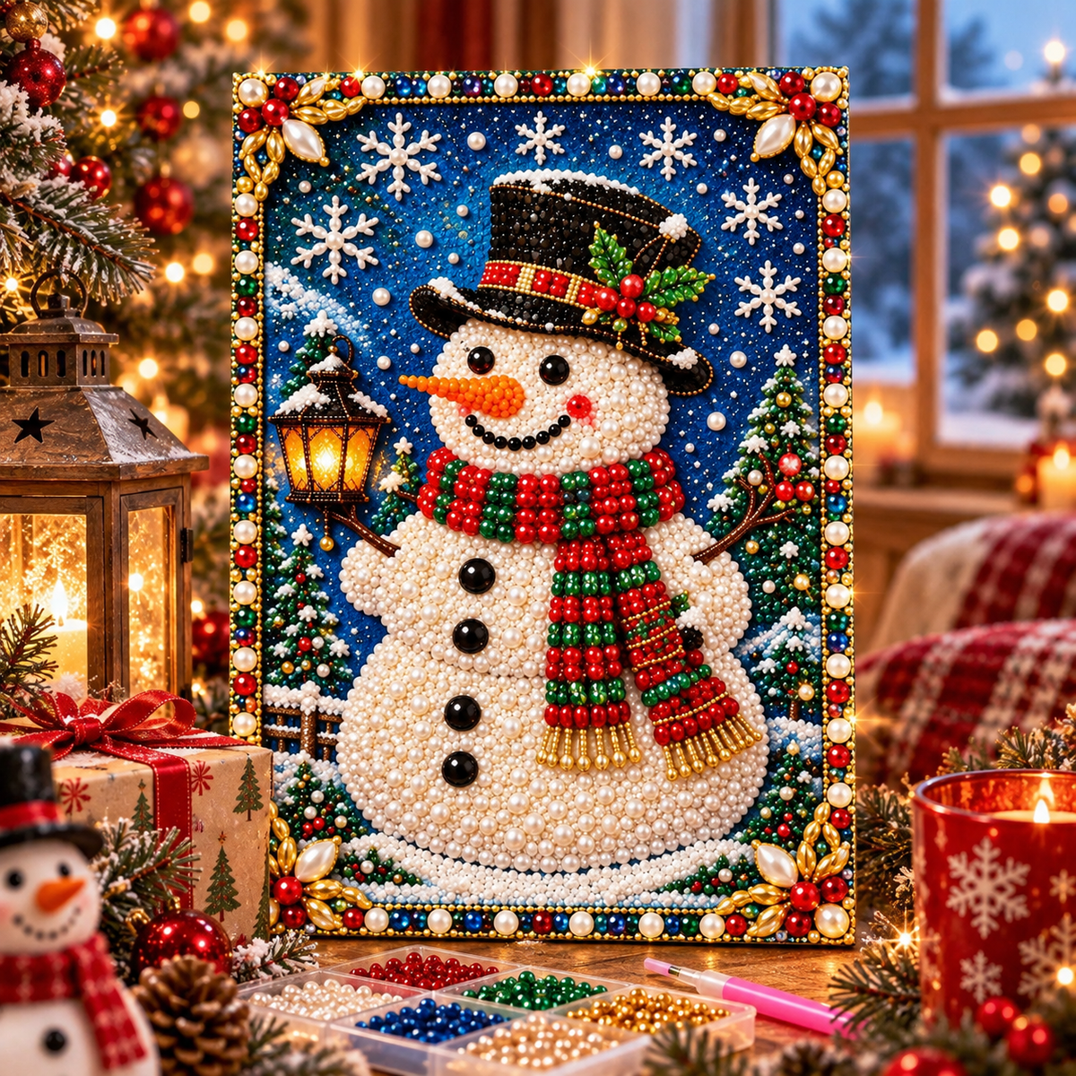 Limited-Time Offer | Christmas DIY Diamond Painting Kit – Sparkling Hanging Decor, Holiday Gift & Family Craft Activity