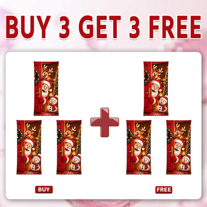 🎄 Limited-Time Sale | Christmas Stretch Door Cover – Santa & Reindeer Décor, 4-Side Elastic Fit, Installs in Seconds 🎅