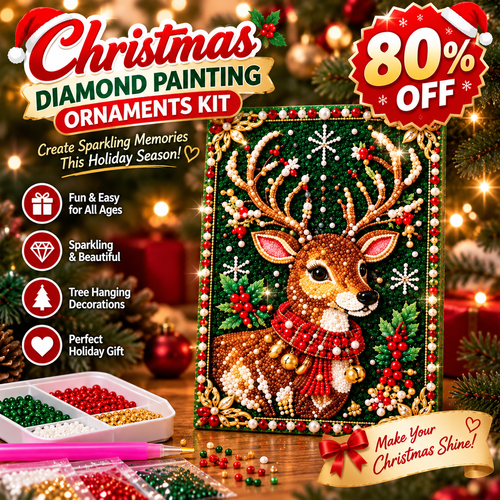 Limited-Time Offer | Christmas DIY Diamond Painting Kit – Sparkling Hanging Decor, Holiday Gift & Family Craft Activity