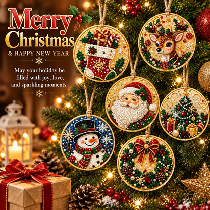 Christmas Diamond Painting Ornament Kit – Sparkling DIY Tree Decorations & Holiday Craft Gift