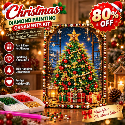 Limited-Time Offer | Christmas DIY Diamond Painting Kit – Sparkling Hanging Decor, Holiday Gift & Family Craft Activity